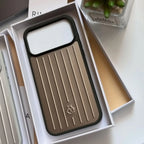 Gold Rimowa iPhone 17 Pro Max Case – Luxury Travel Design