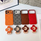 Louis Vuitton iPhone 17 Pro Max Case MagSafe Leather with Flower Grip – Orange