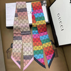 Gucci 100% Silk Double Satin Bow Tie Scarf & Headband – Hair Ribbon, Bag… – product image 7