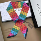 Gucci 100% Silk Double Satin Bow Tie Scarf & Headband – Hair Ribbon, Bag… – product image 9