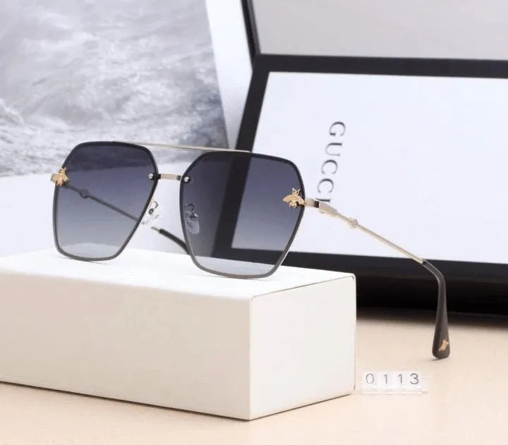 Gucci Aviator Bee Double Bridge Hexagonal Sunglasses for Unisex – product image 1