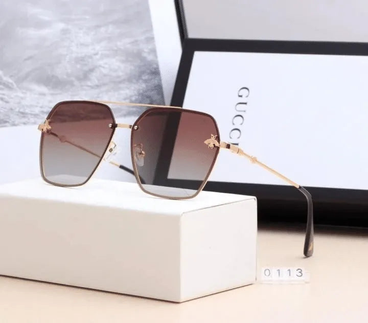 Gucci Aviator Bee Double Bridge Hexagonal Sunglasses for Unisex – product image 5