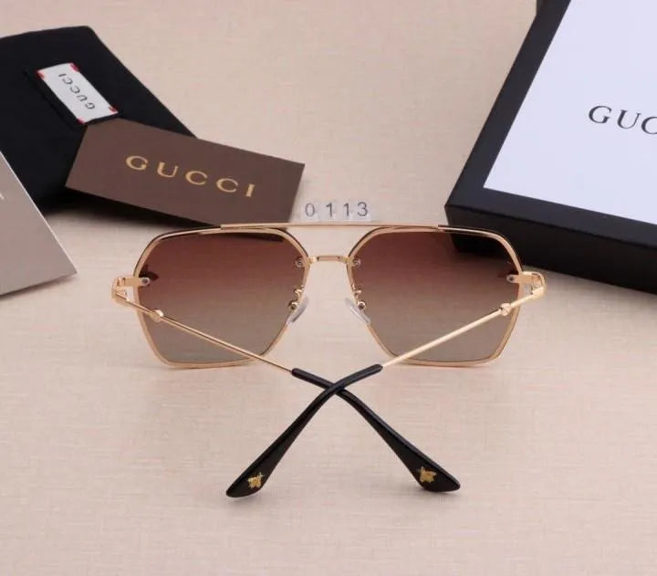 Gucci Aviator Bee Double Bridge Hexagonal Sunglasses for Unisex – product image 14
