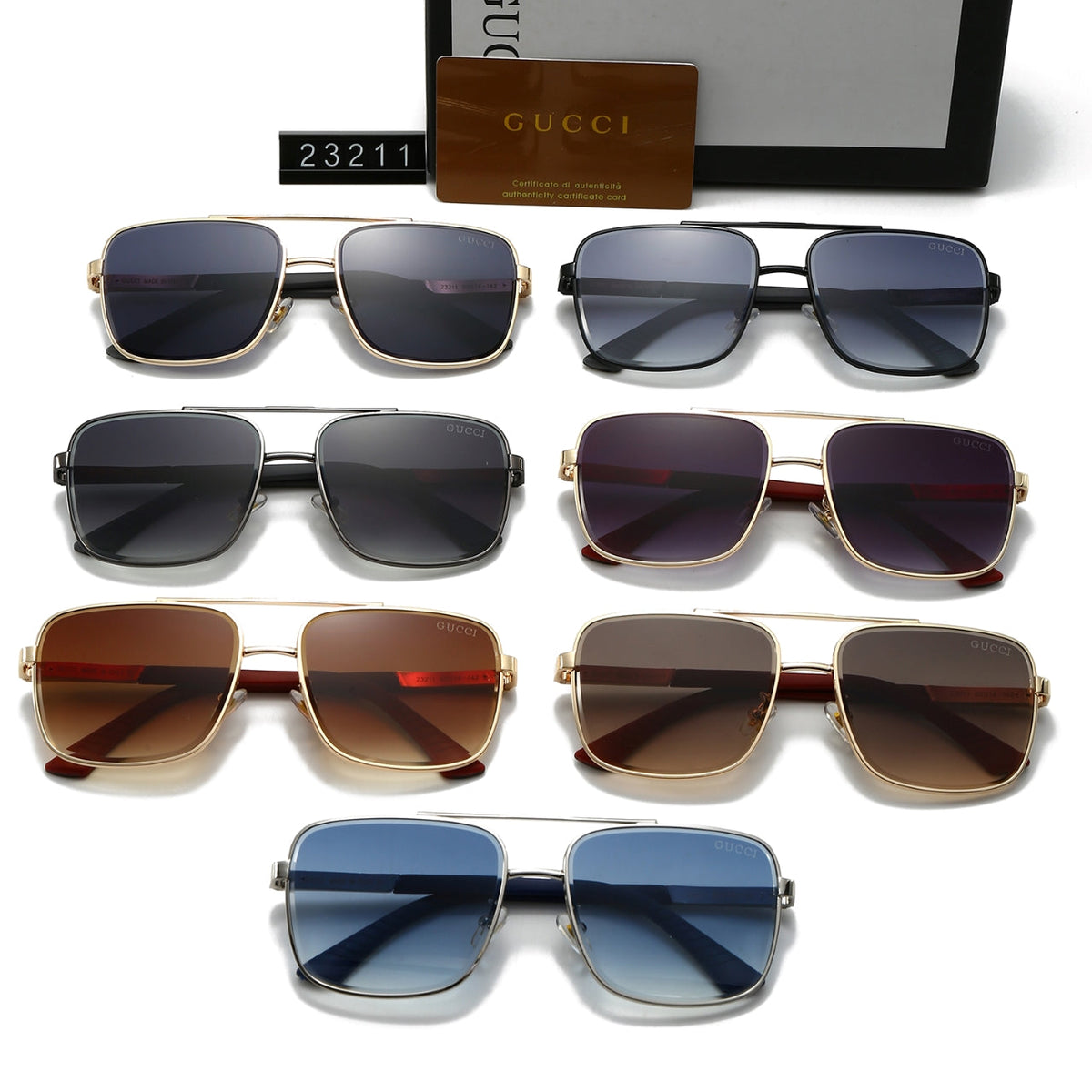 Gucci Aviator GG Double Bridge Square Polarized Sunglasses for Unisex – product image 15