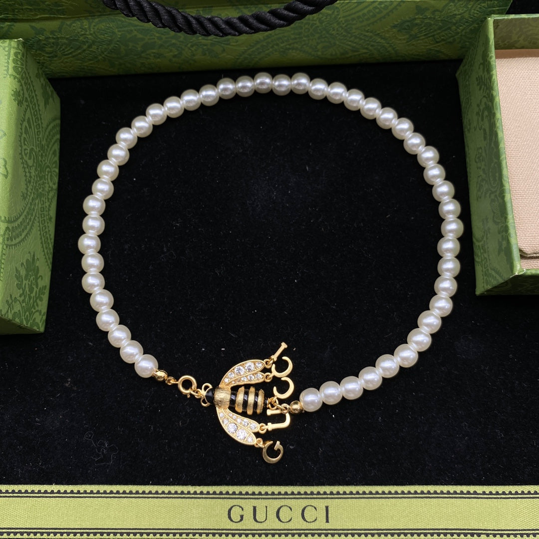 Gucci Bee Pearl Necklace – Luxury Designer Jewelry – product image 1