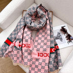 Gucci Cashmere Classic Full Logo Jacquard Warm Scarf Shawl for Women – product image 3