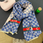 Gucci Cashmere Classic Full Logo Jacquard Warm Scarf Shawl for Women – product image 4