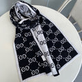 Gucci Cashmere Classic Reversible Jacquard Knit Scarf for Women – product image 3