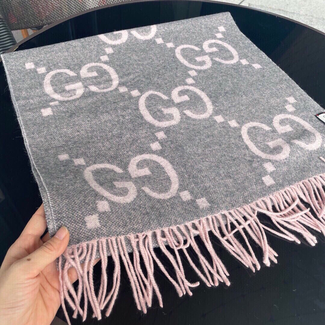 Gucci Classic Large Letter Jacquard Cashmere Scarf for Women – product image 10
