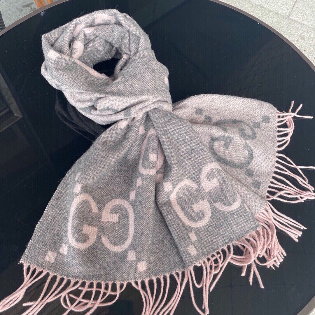 Gucci Classic Large Letter Jacquard Cashmere Scarf for Women – product image 13