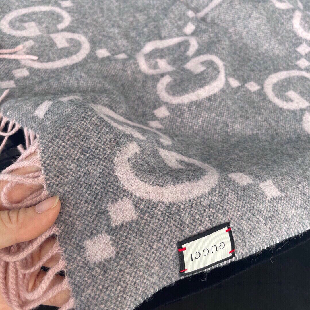 Gucci Classic Large Letter Jacquard Cashmere Scarf for Women – product image 14
