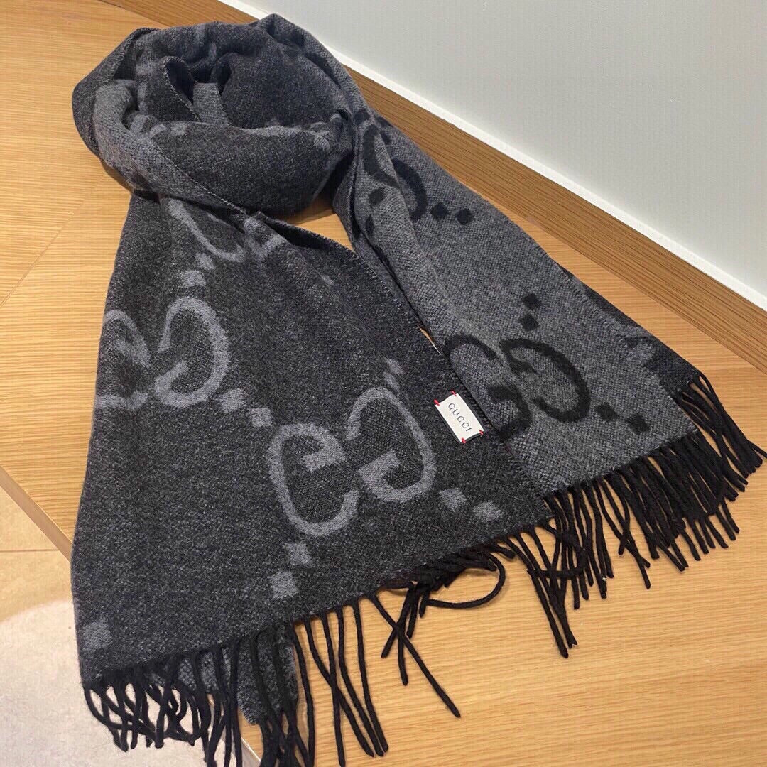 Gucci Classic Large Letter Jacquard Cashmere Scarf for Women – product image 20