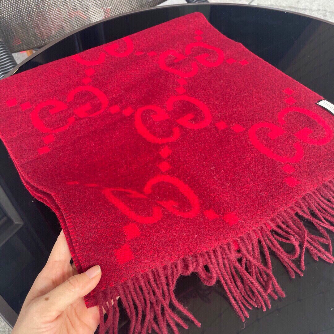 Gucci Classic Large Letter Jacquard Cashmere Scarf for Women – product image 23