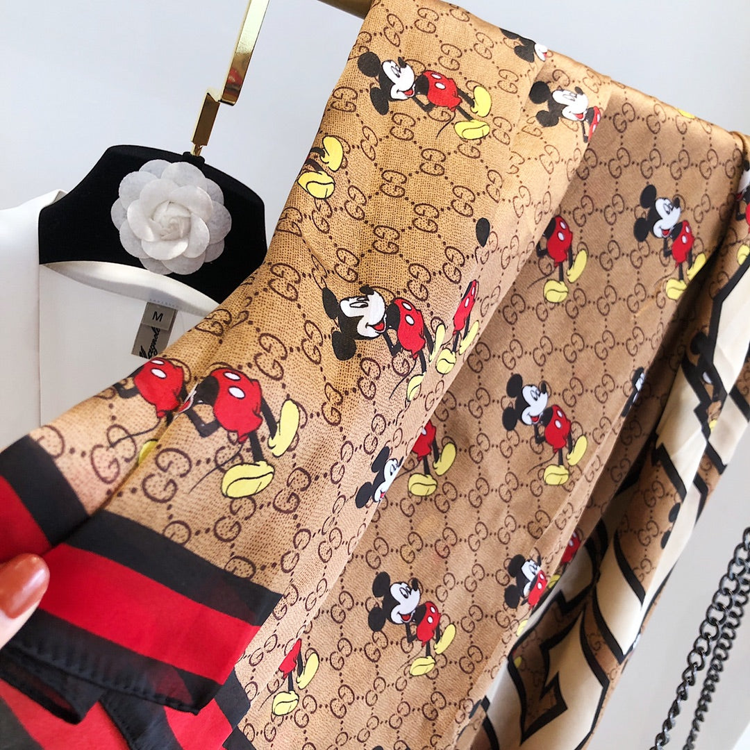 Gucci Classic Mickey Mouse Joint Silk Scarf for Women – product image 10