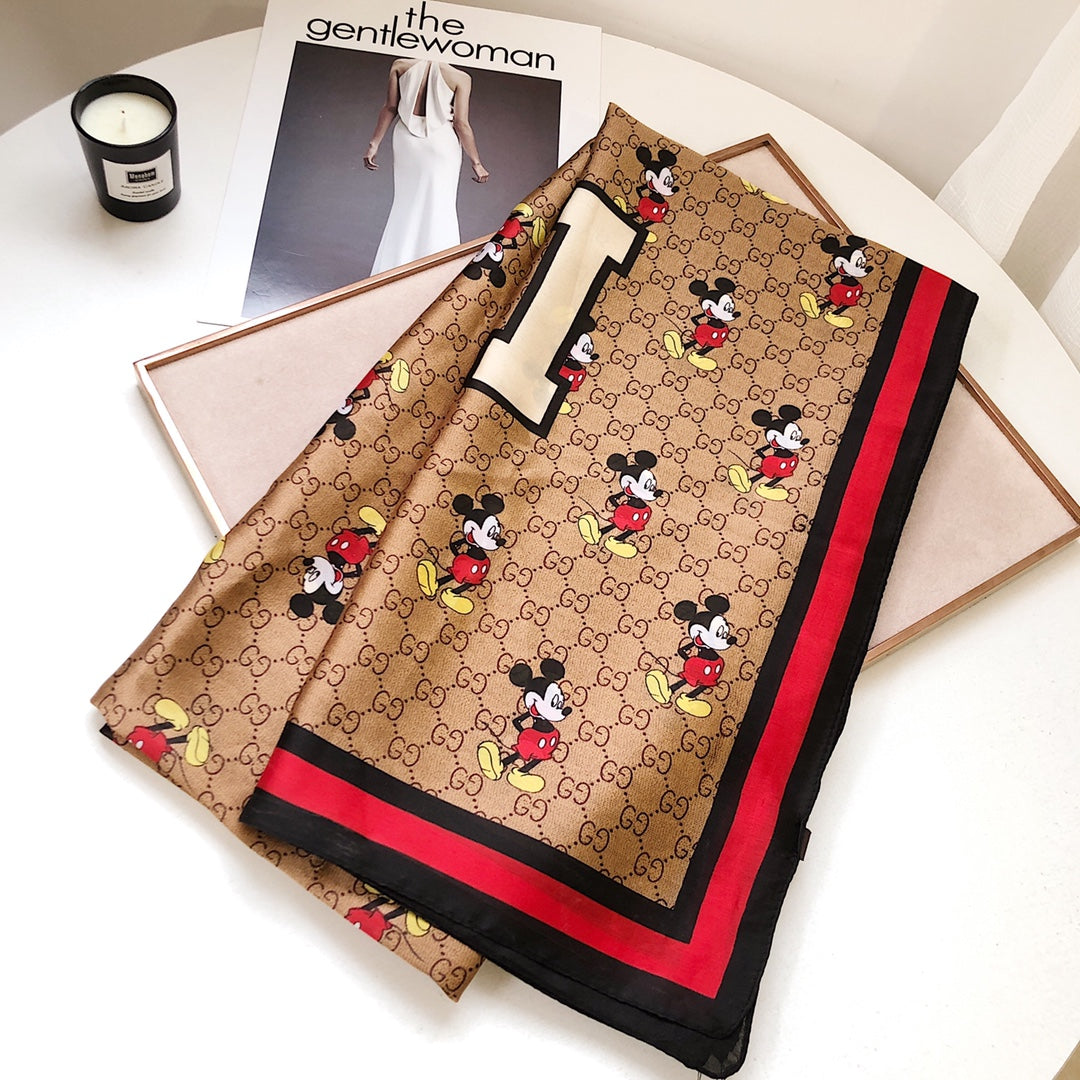 Gucci Classic Mickey Mouse Joint Silk Scarf for Women – product image 11