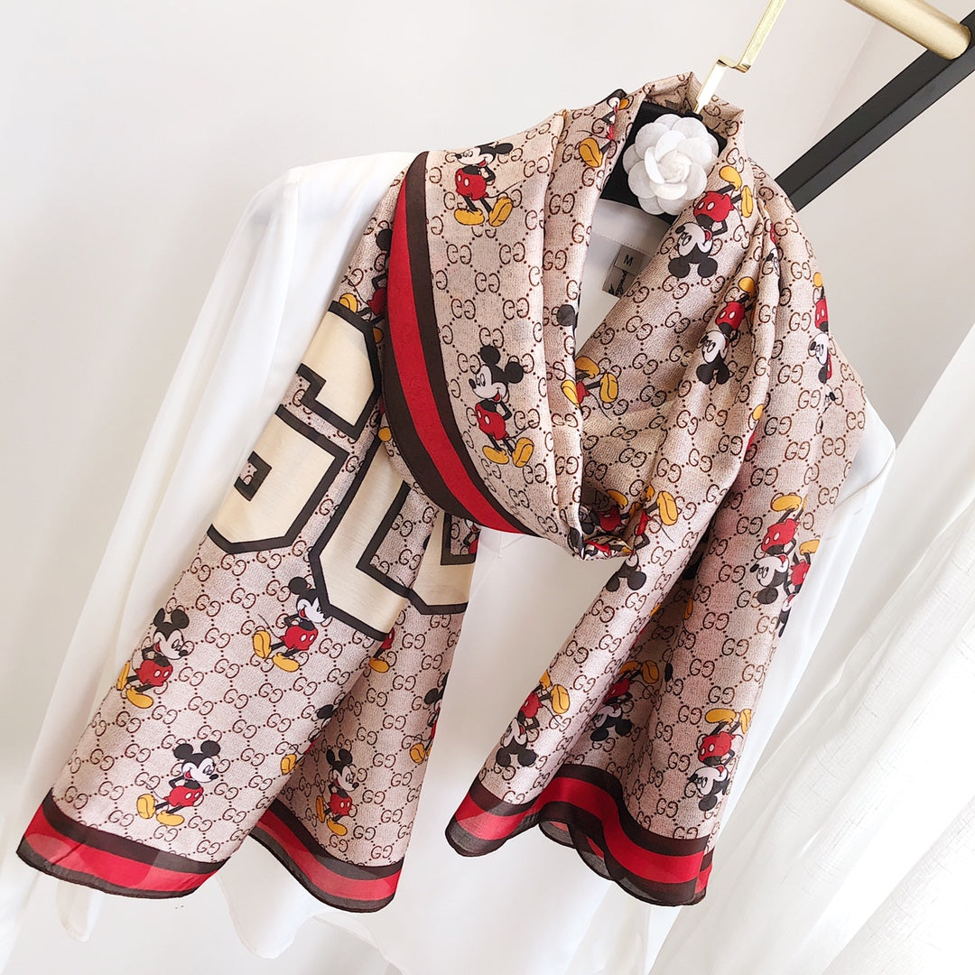 Gucci Classic Mickey Mouse Joint Silk Scarf for Women – product image 12