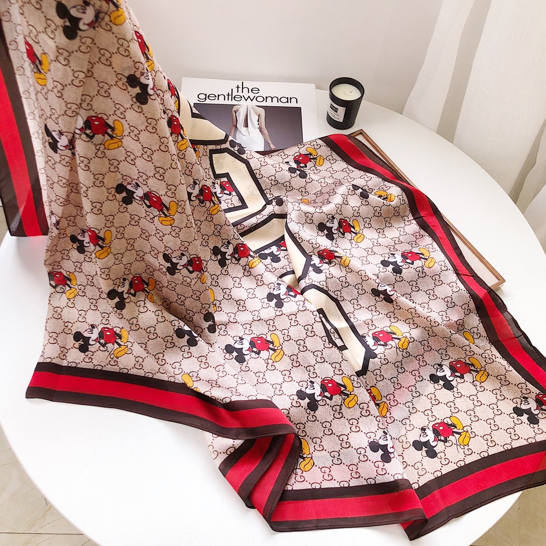 Gucci Classic Mickey Mouse Joint Silk Scarf for Women – product image 15