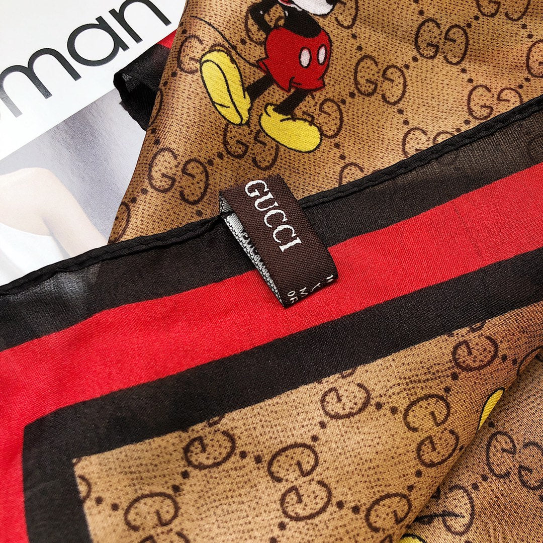 Gucci Classic Mickey Mouse Joint Silk Scarf for Women – product image 9