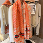 Gucci Color Block Logo Jacquard Cashmere Scarf for Women – product image 13