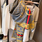 Gucci Color Block Logo Jacquard Cashmere Scarf for Women – product image 22