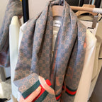 Gucci Color Block Logo Jacquard Cashmere Scarf for Women – product image 26
