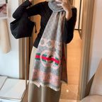 Gucci Color Block Logo Jacquard Cashmere Scarf for Women – product image 28