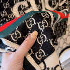 Gucci Color Block Logo Jacquard Cashmere Scarf for Women – product image 29