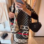 Gucci Color Block Logo Jacquard Cashmere Scarf for Women – product image 31