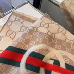 Gucci Color Block Logo Jacquard Cashmere Scarf for Women – product image 33