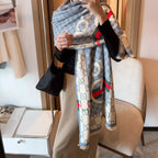 Gucci Color Block Logo Jacquard Cashmere Scarf for Women – product image 37