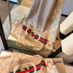 Gucci Color Block Logo Jacquard Cashmere Scarf for Women – product image 4