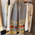 Gucci Color Block Logo Jacquard Cashmere Scarf for Women – product image 8