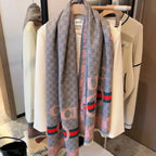 Gucci Color Block Logo Jacquard Cashmere Scarf for Women – product image 9