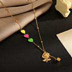 Gucci Colored Heart Rose Pendant Necklace – Luxury Designer Jewelry – product image 1