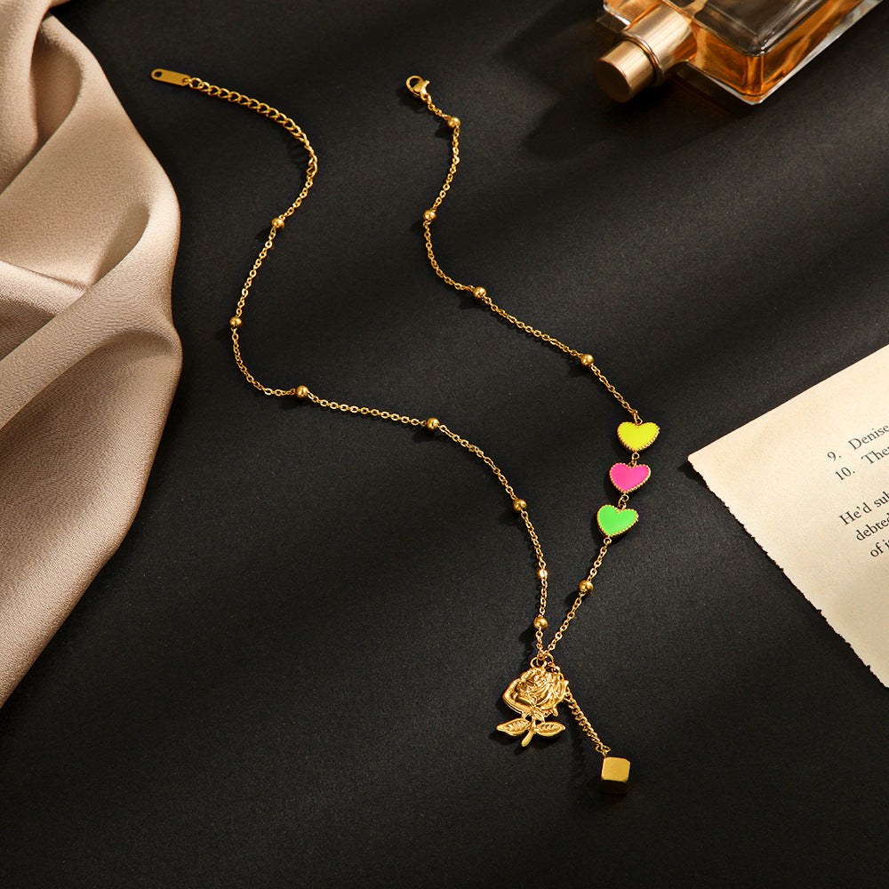 Gucci Colored Heart Rose Pendant Necklace – Luxury Designer Jewelry – product image 2