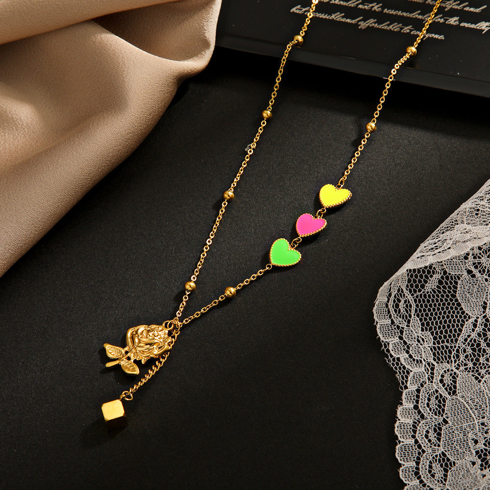 Gucci Colored Heart Rose Pendant Necklace – Luxury Designer Jewelry – product image 3