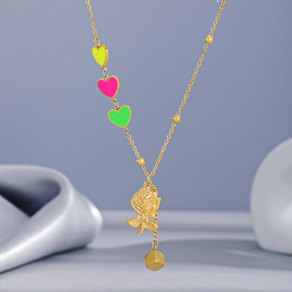 Gucci Colored Heart Rose Pendant Necklace – Luxury Designer Jewelry – product image 4