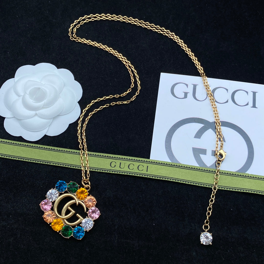 Gucci Colorful Crystal Alphabet Pendant Necklace – Luxury Designer Jewelry – product image 3