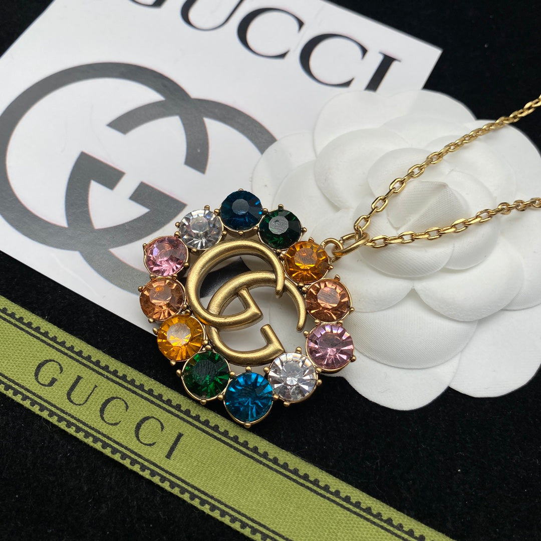 Gucci Colorful Crystal Alphabet Pendant Necklace – Luxury Designer Jewelry – product image 5