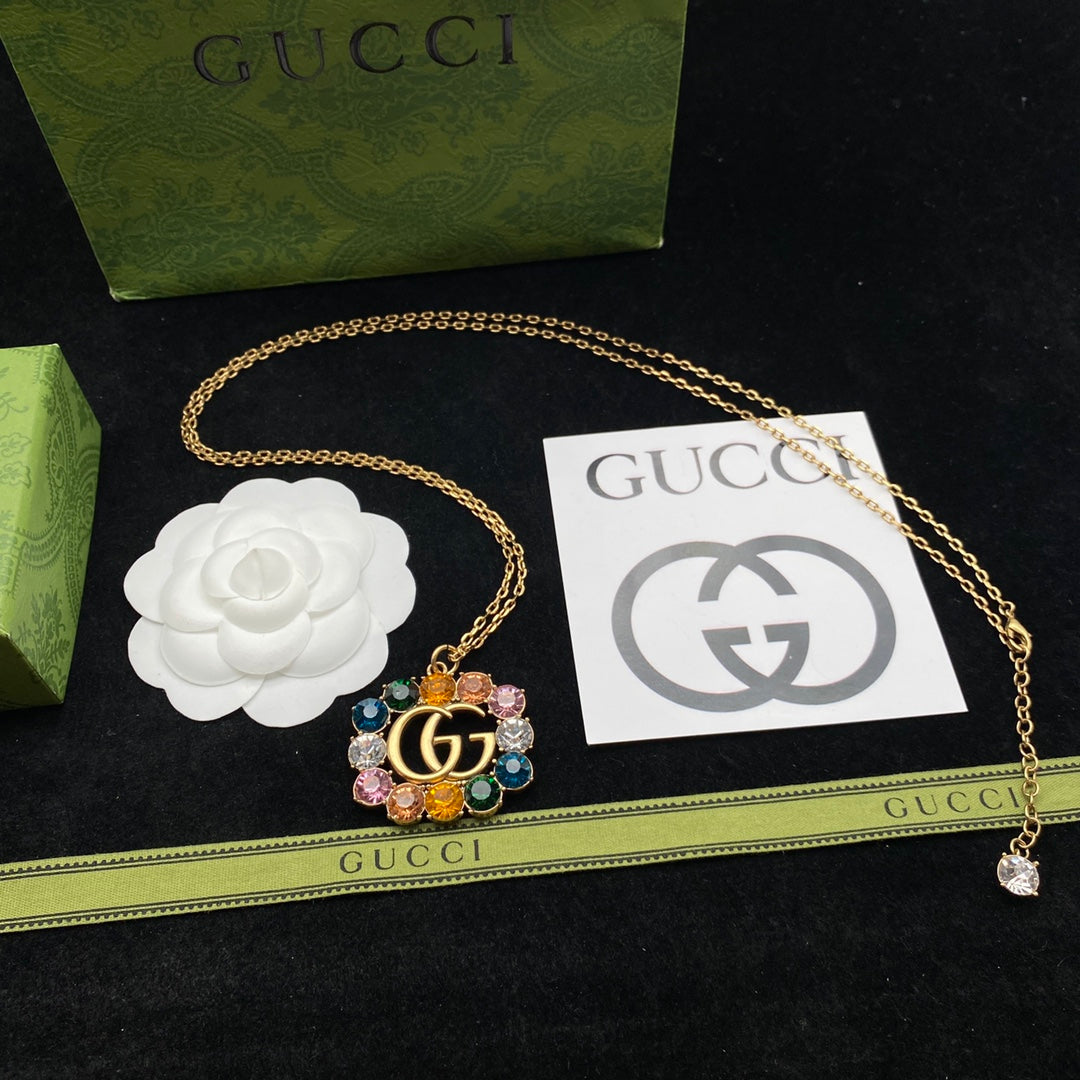 Gucci Colorful Crystal Alphabet Pendant Necklace – Luxury Designer Jewelry – product image 6