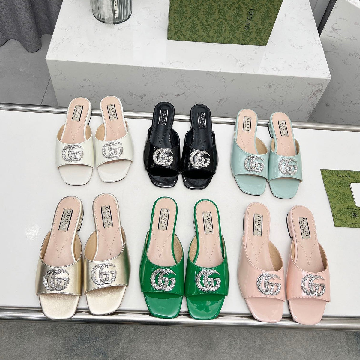 Gucci Crystal G Flat Slippers – slippers product image 13