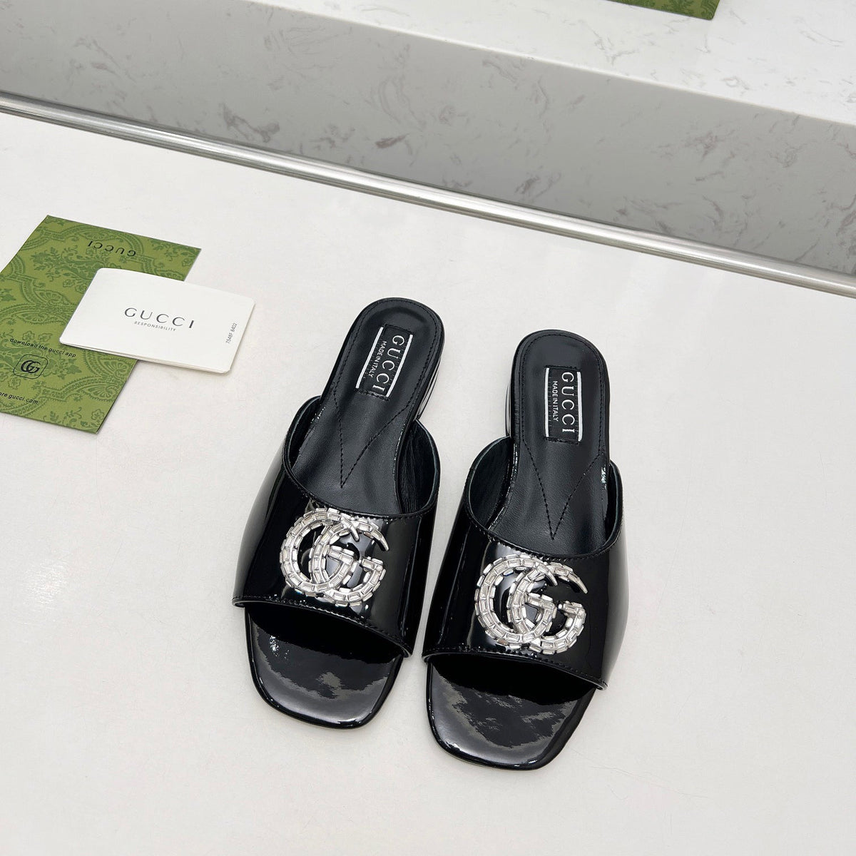 Gucci Crystal G Flat Slippers – slippers product image 2