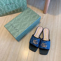 Gucci Denim Embossed Flat Slippers – slippers product image 4