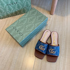 Gucci Denim Embossed Flat Slippers – slippers product image 9