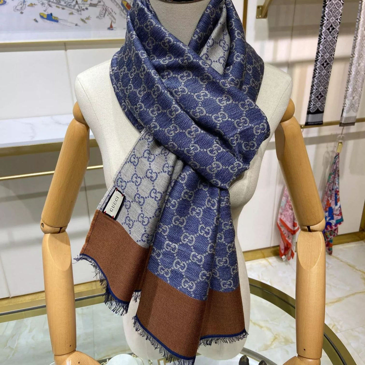 Gucci Denim Series Cotton Scarf Shawl for Women – product image 1