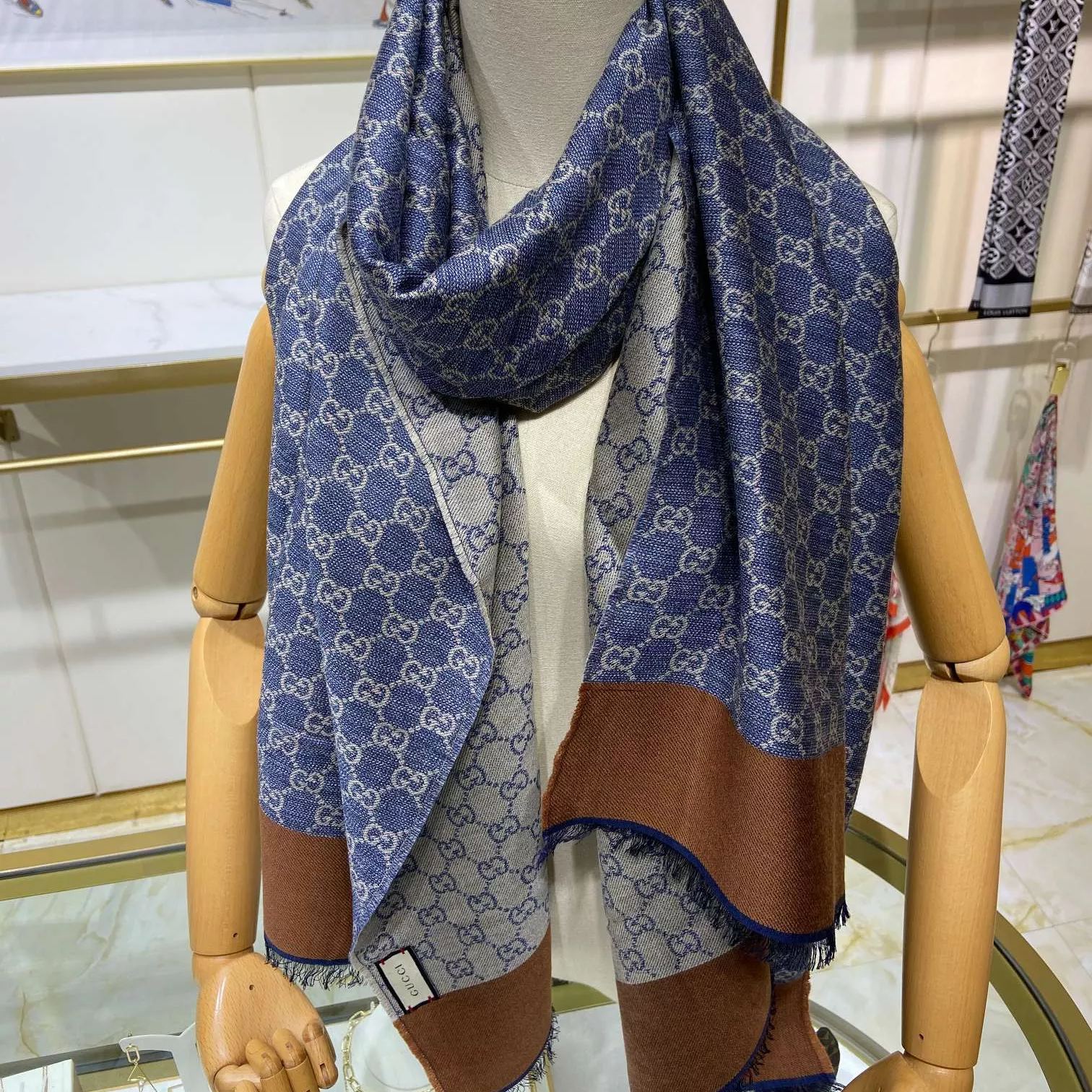 Gucci Denim Series Cotton Scarf Shawl for Women – product image 10