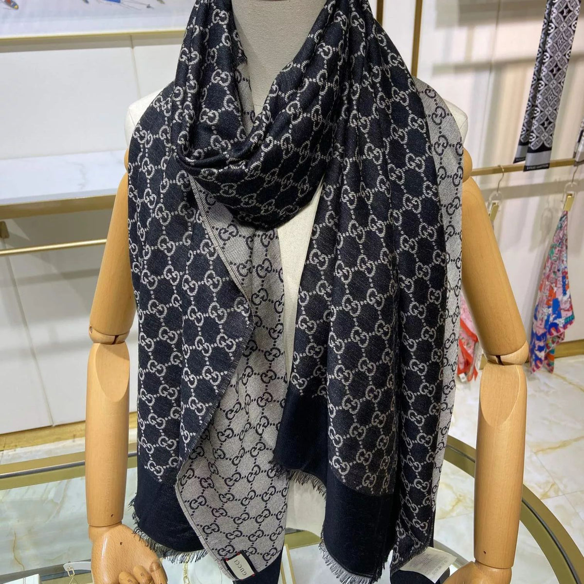 Gucci Denim Series Cotton Scarf Shawl for Women – product image 15