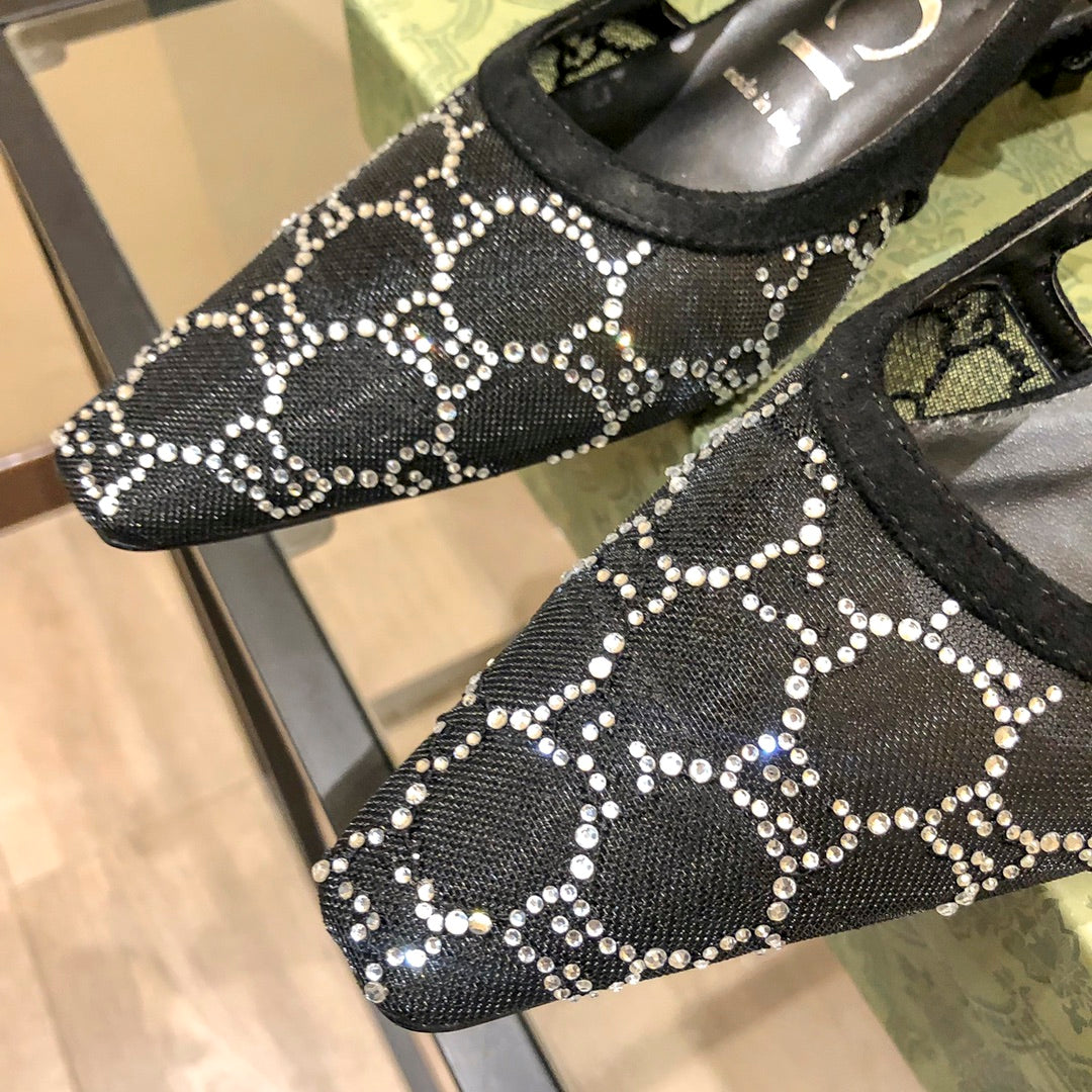 Gucci Diamond G Back Strap Mesh Low Heel Sandals – sandals product image 8