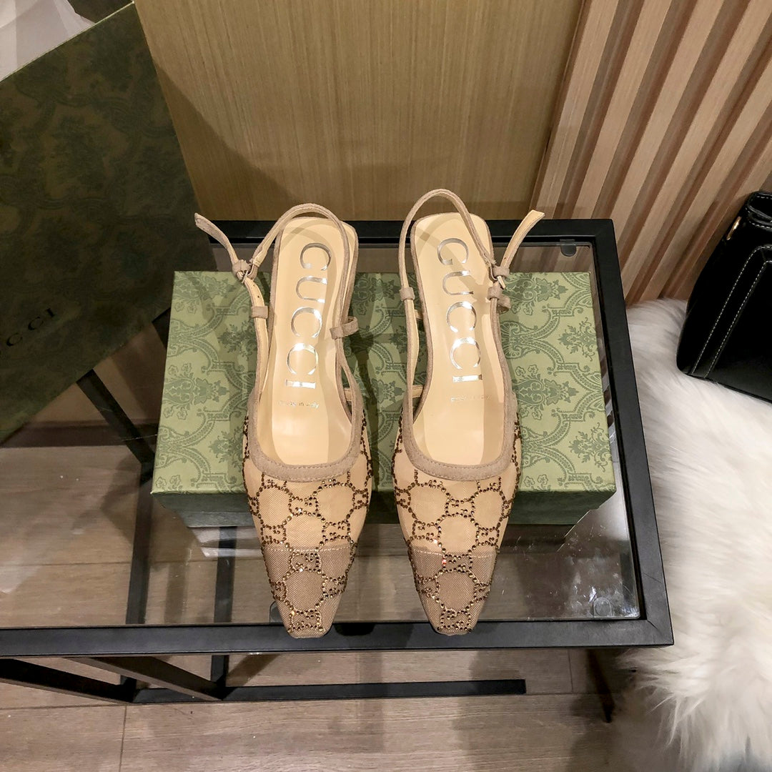 Gucci Diamond G Back Strap Mesh Low Heel Sandals – sandals product image 9