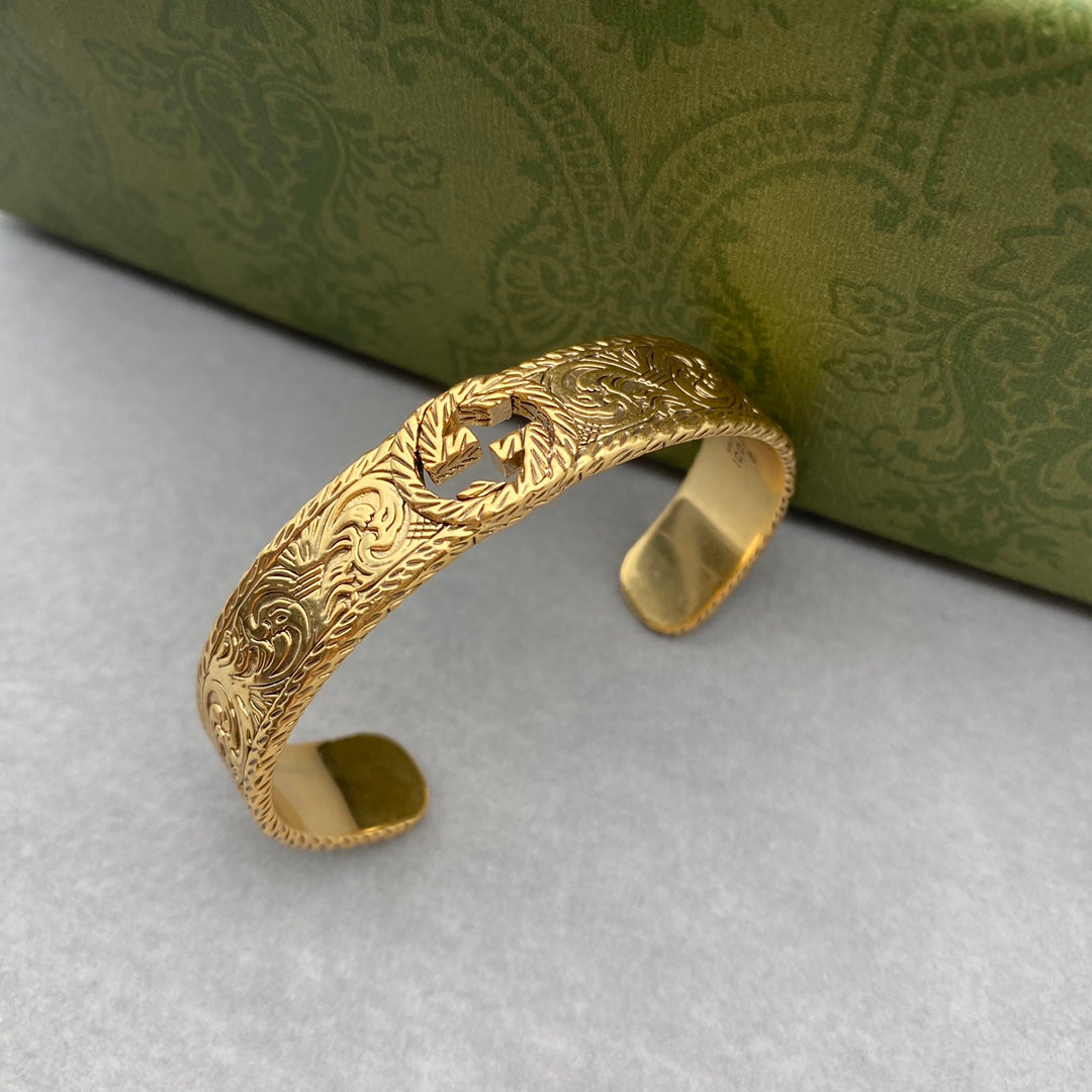 Gucci Double G Carved Open Bracelet – Luxury Jewelry – product image 1